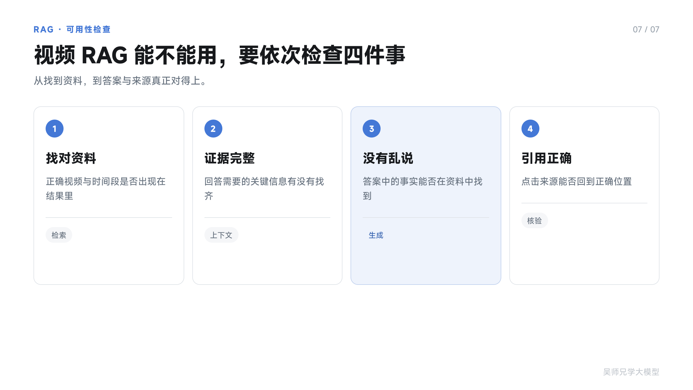 视频 RAG 从找到资料到来源核验的四项检查